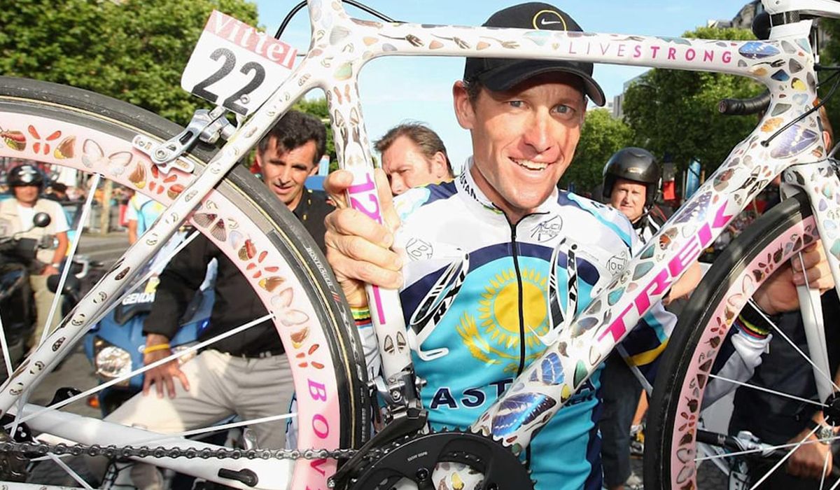 Lance Armstrong Damien Hirst Trek Madone Tour de France road bike 