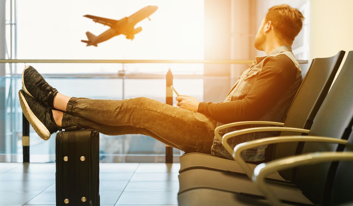 Man waiting at the airport