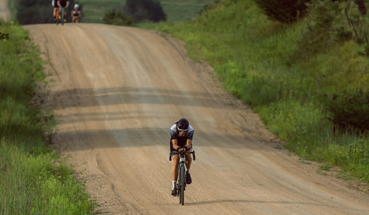 Daniel Hughes racing on gravel bike