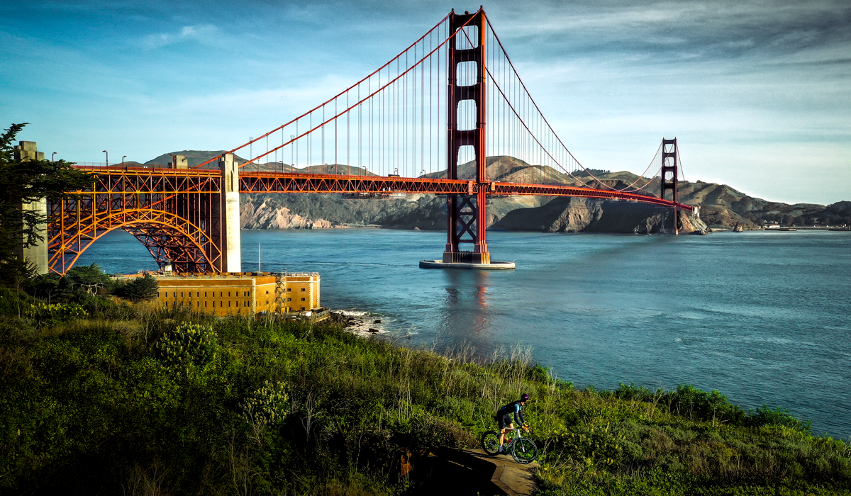 Cyclist riding in San Francisco 