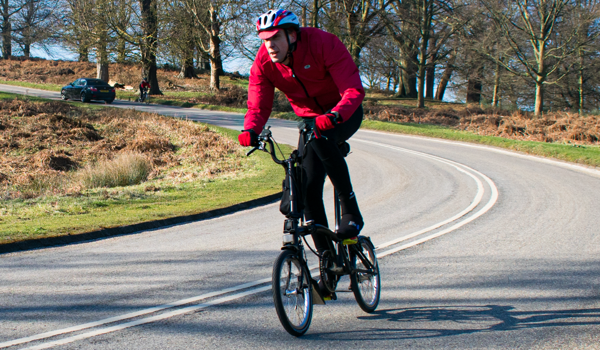 Man cycling on Brompton