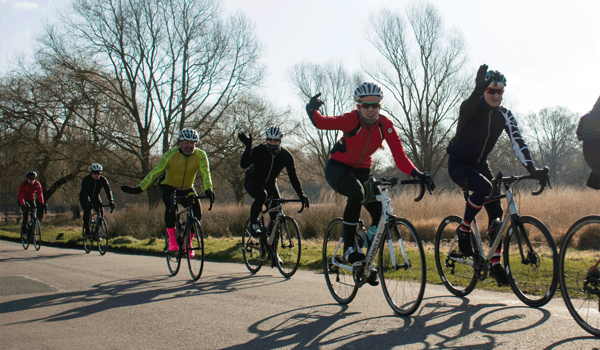 Cyclists riding in Richmond Park