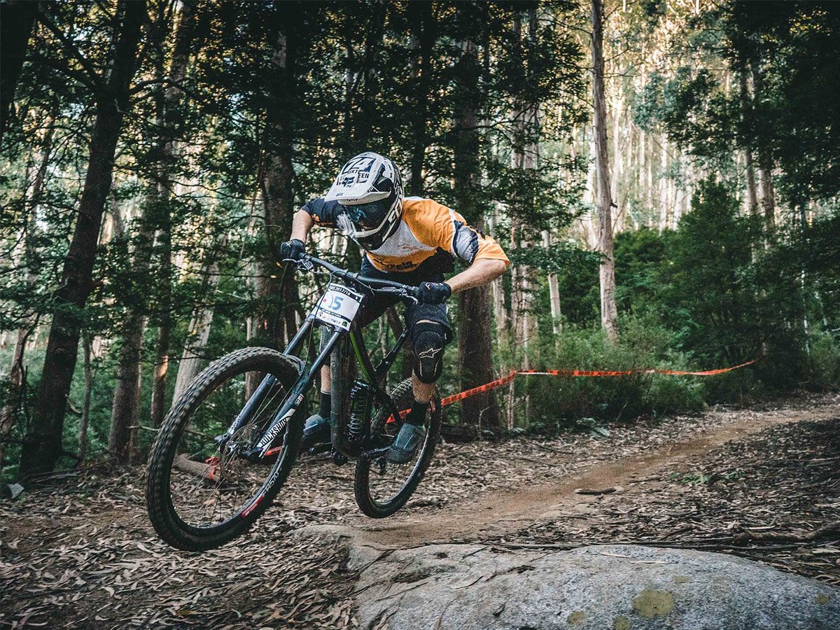 Mountain biking downhill