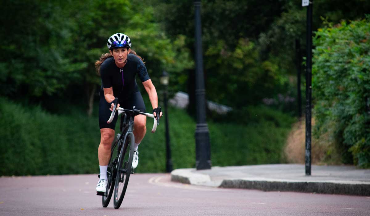 Cyclist in Regents Park London