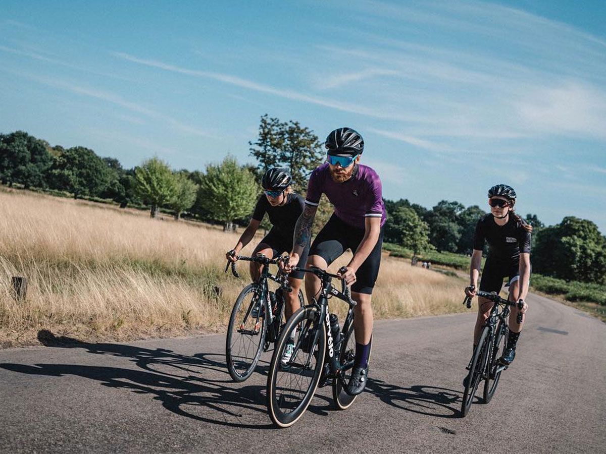 Cyclists cycling in Richmond Park