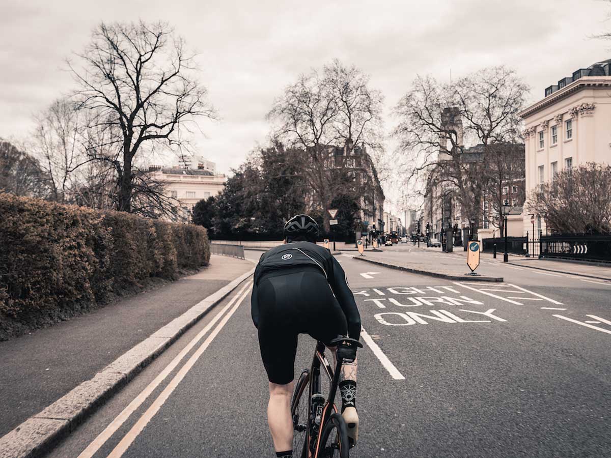 Cyclist in Regents Park London