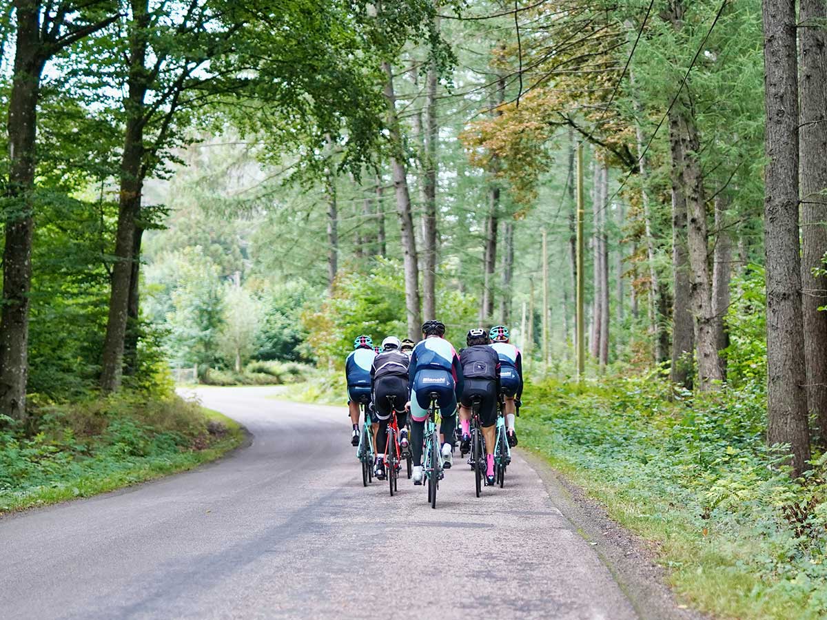 Group of cyclists on a club ride