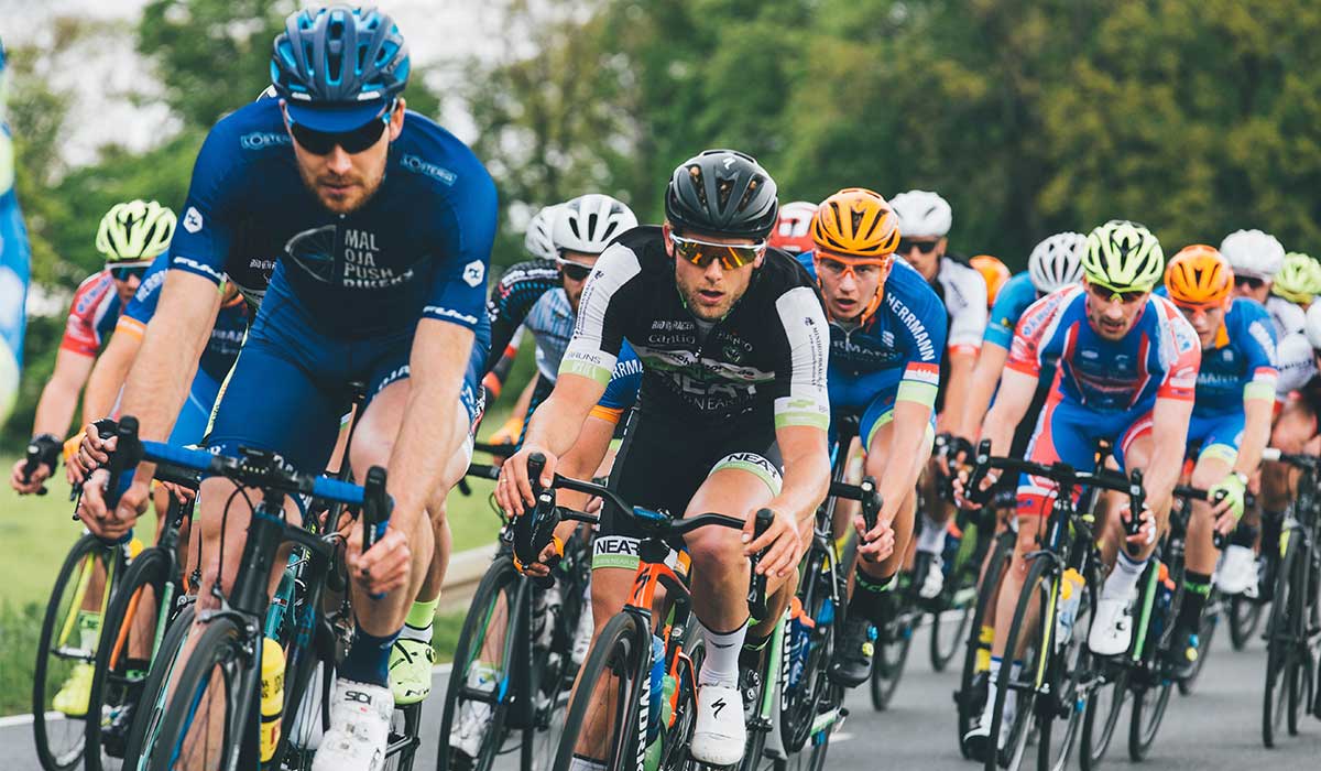 Cyclists racing in a criterium