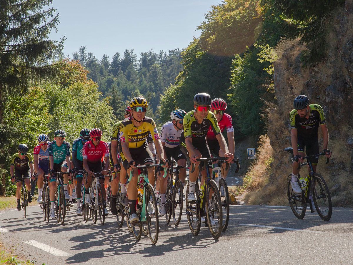 Riders climbing at the Tour de France