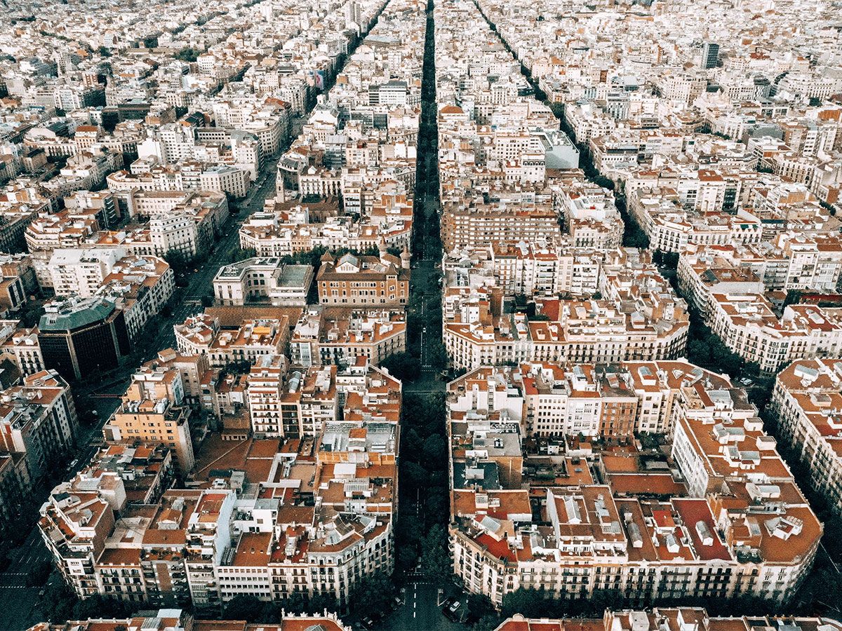 Overhead shot of Barcelona