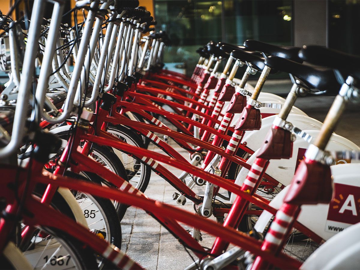 Bikes lined up in Antwerp