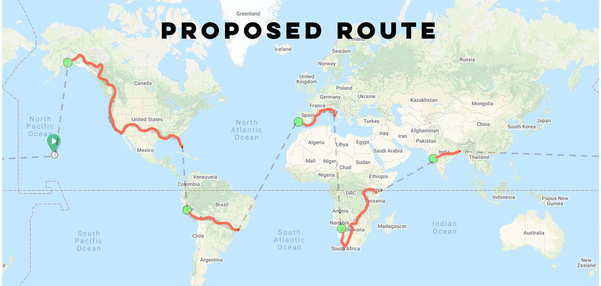 cycle the world record route