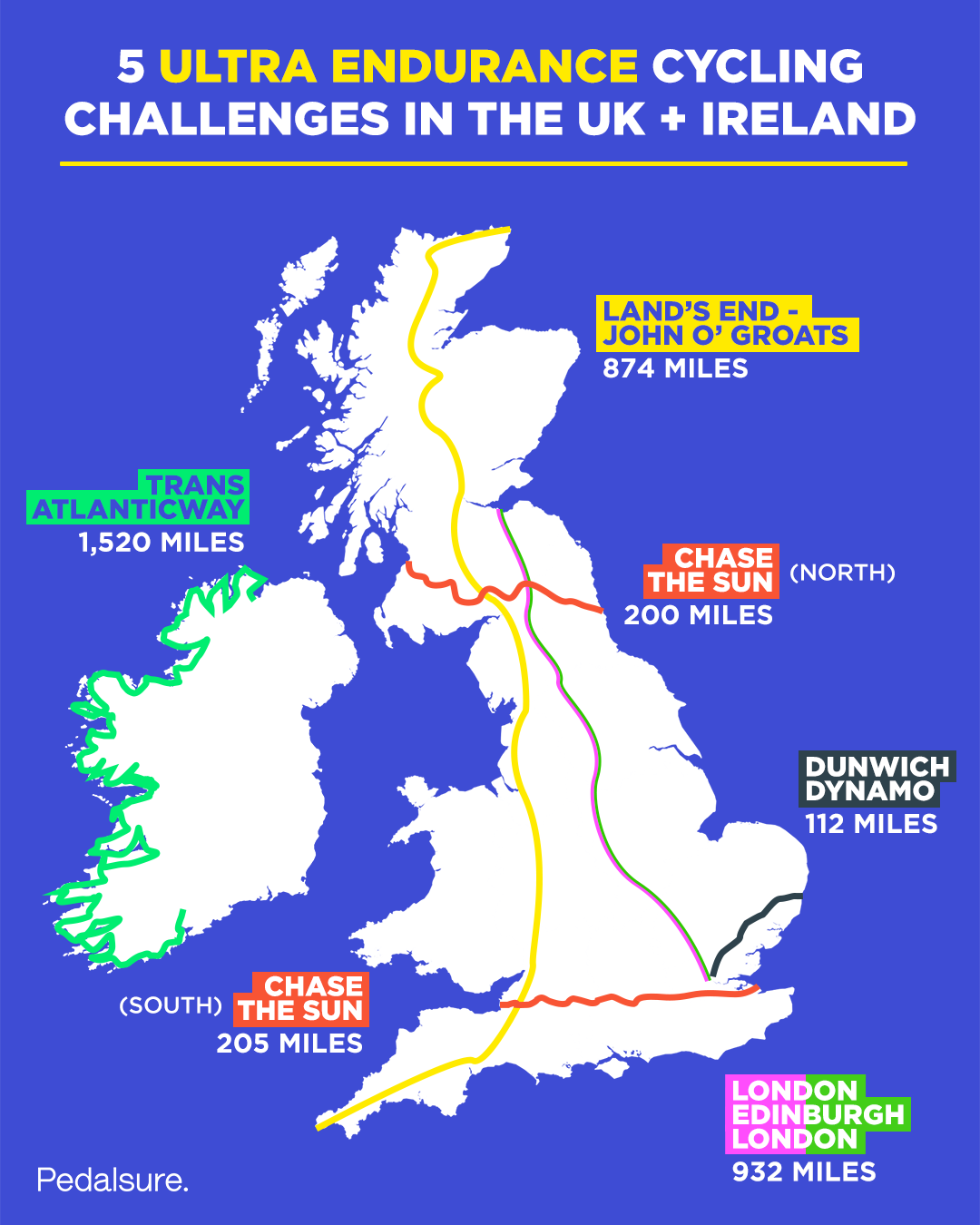 Map of UK and Ireland cycling routes
