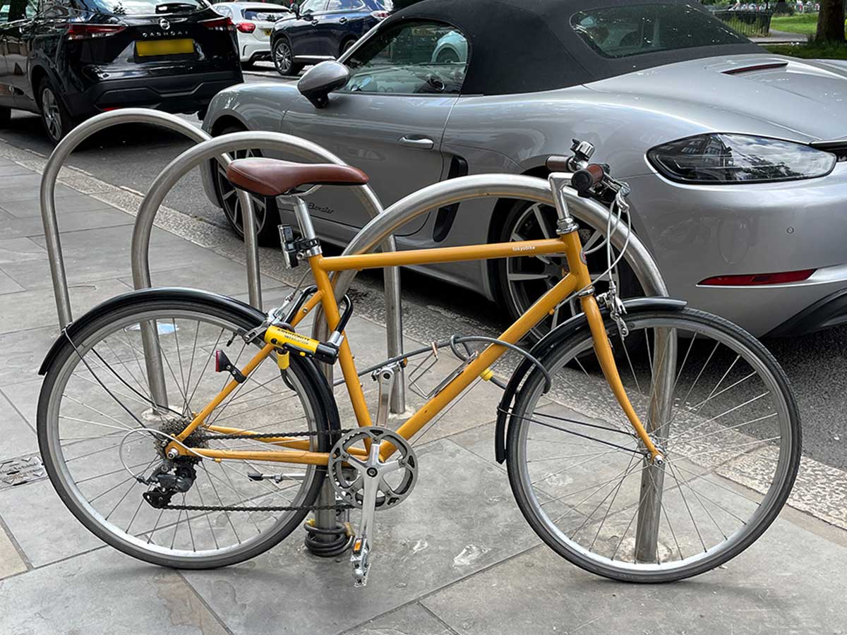 Bicycle locked on street
